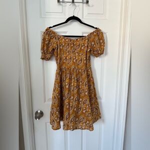 JANIE AND JACK White Green Print Floral Striped Ruffle Trim Midi Dress Girls 14